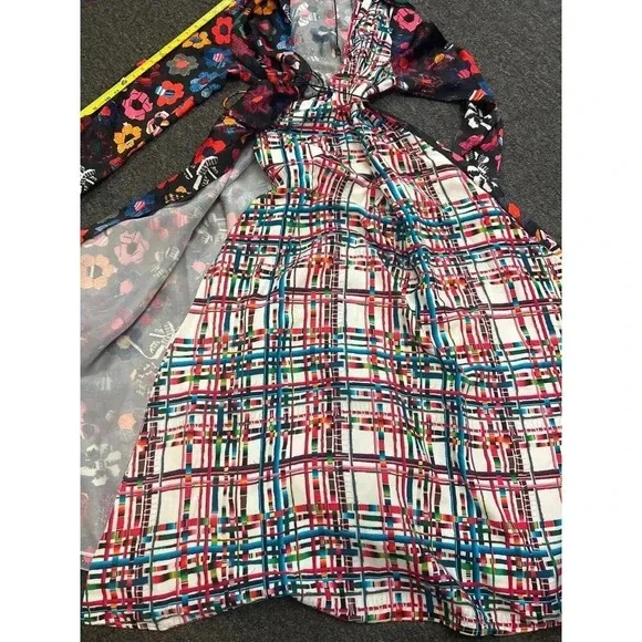 Jonathan Cohen Womens Multicolor Budgie Floral Silk Blanket Maxi Dress S…